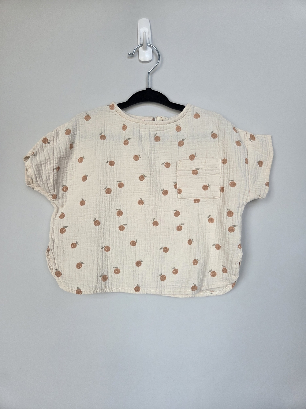 Quincy Mae Cream Gauze Short-Sleeve Top